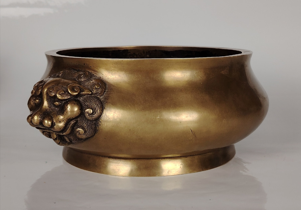 Brûle Parfum en bronze, Marque Xuande, Chine 19ème -photo-3