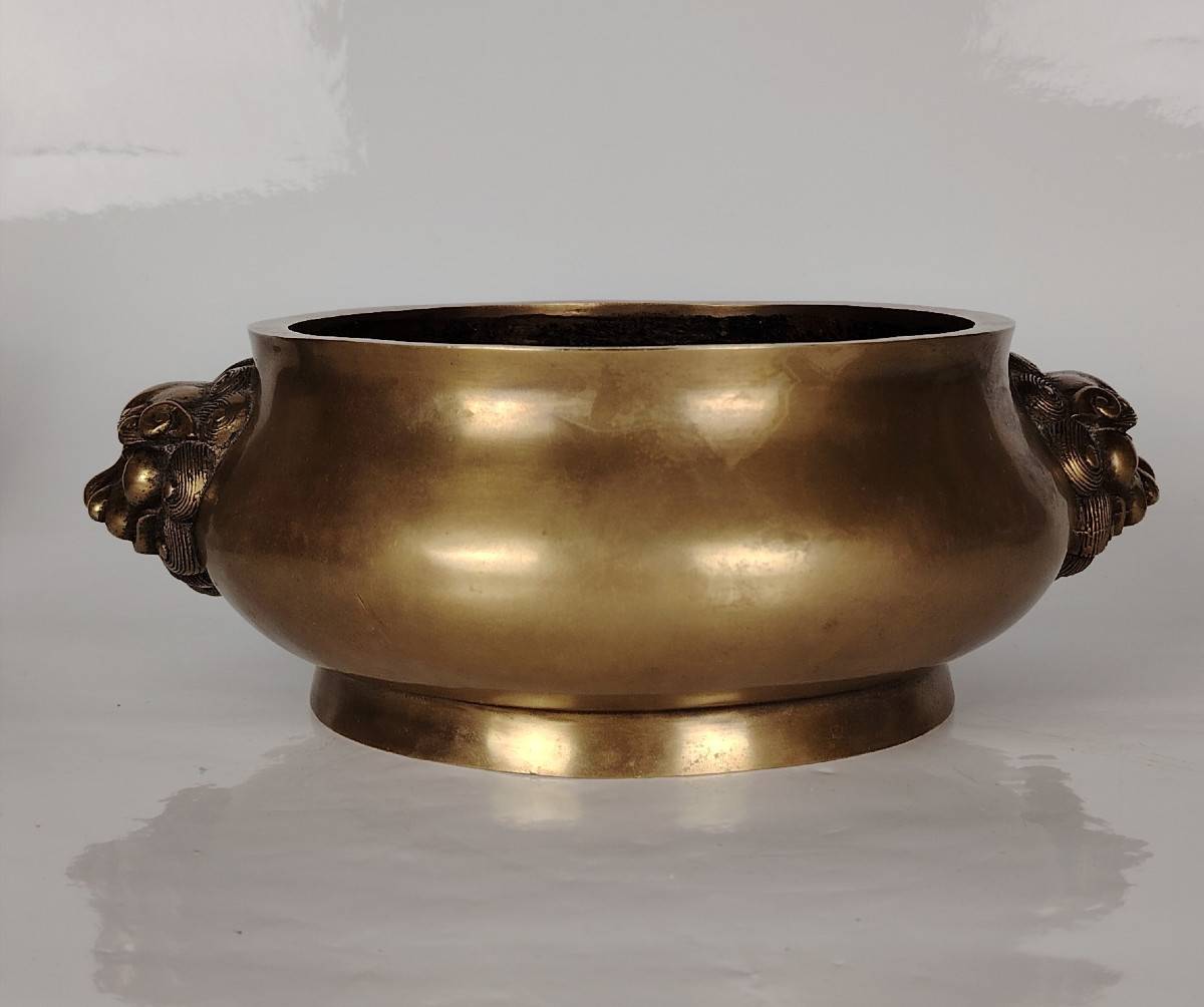 Brûle Parfum en bronze, Marque Xuande, Chine 19ème -photo-4