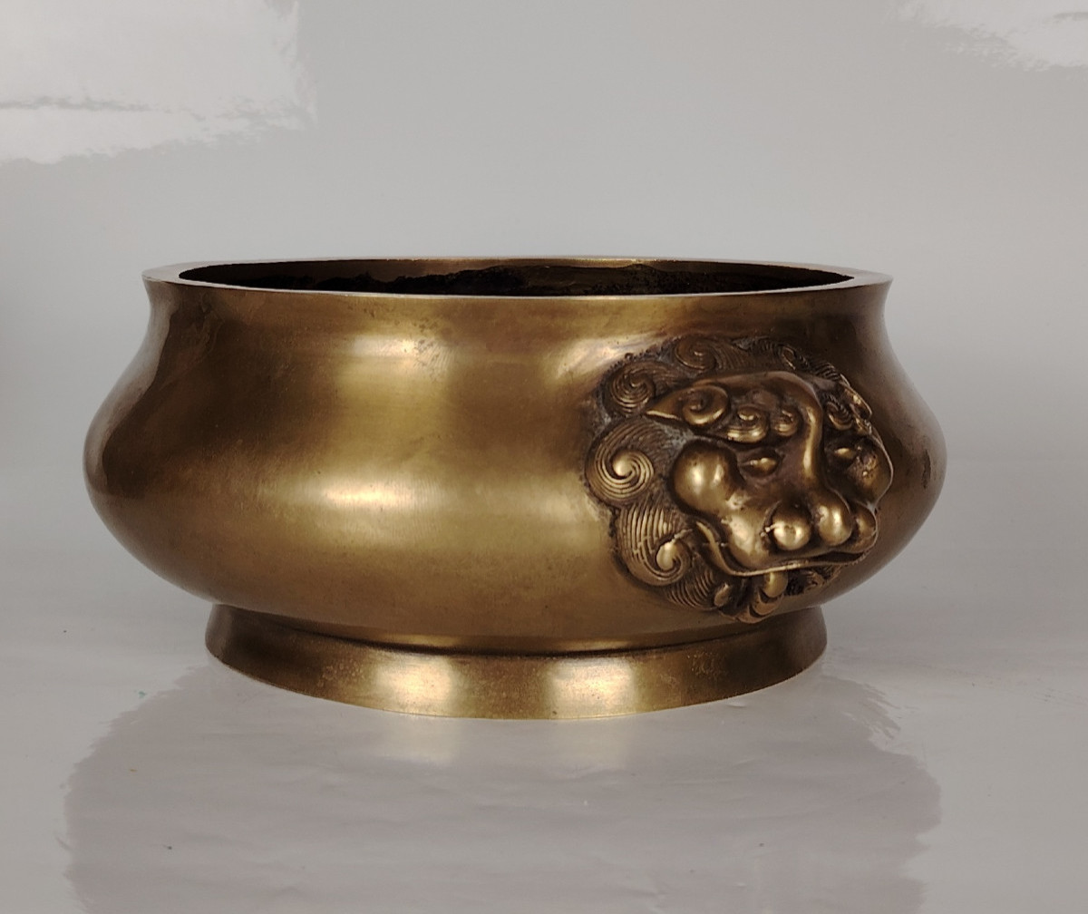 Brûle Parfum en bronze, Marque Xuande, Chine 19ème -photo-1