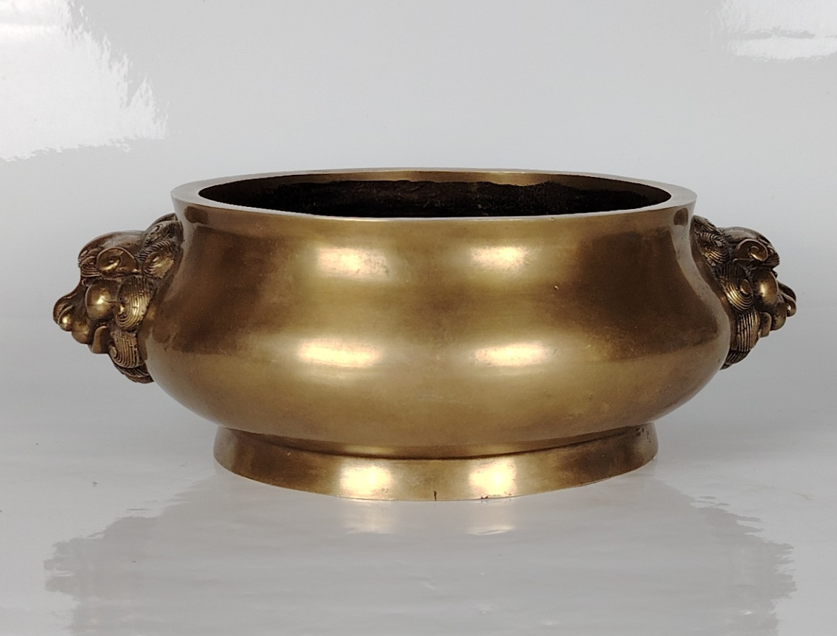 Brûle Parfum en bronze, Marque Xuande, Chine 19ème -photo-4
