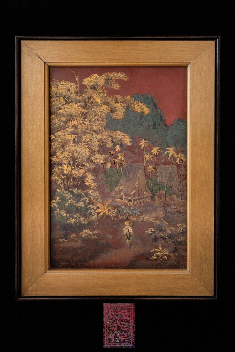 Lacquer Painting, Indochinese/vietnam 20th 