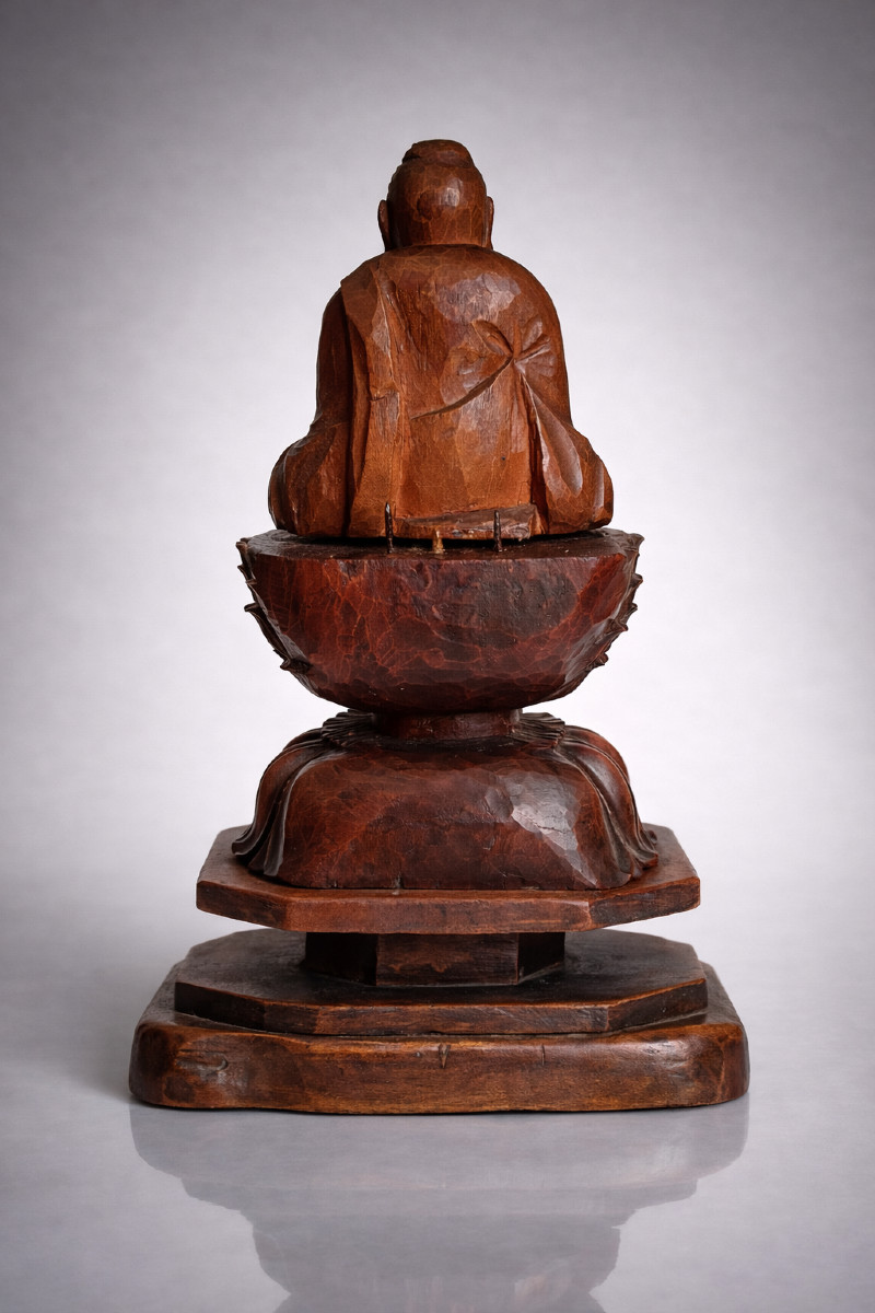 Bouddha Amida en bois, Japon 18-19eme, période Edo -photo-4