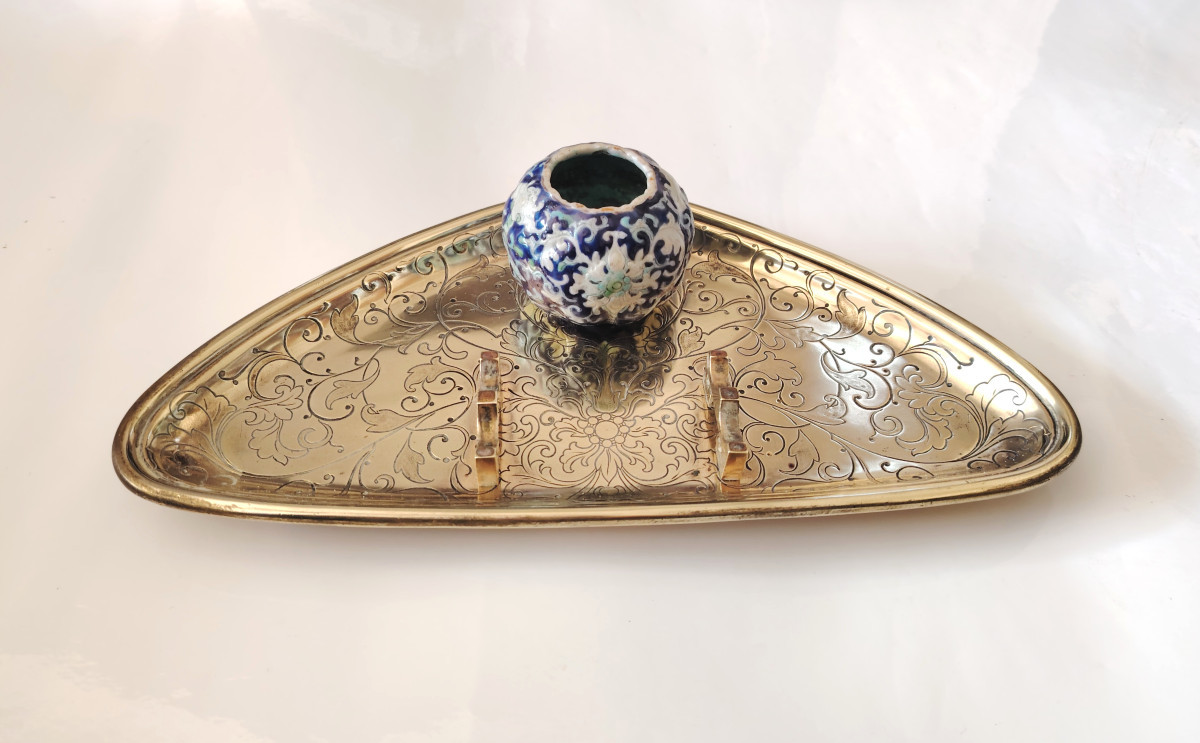 Cardeilhac, encrier porte plume modèle chinois 19-20ème -photo-2