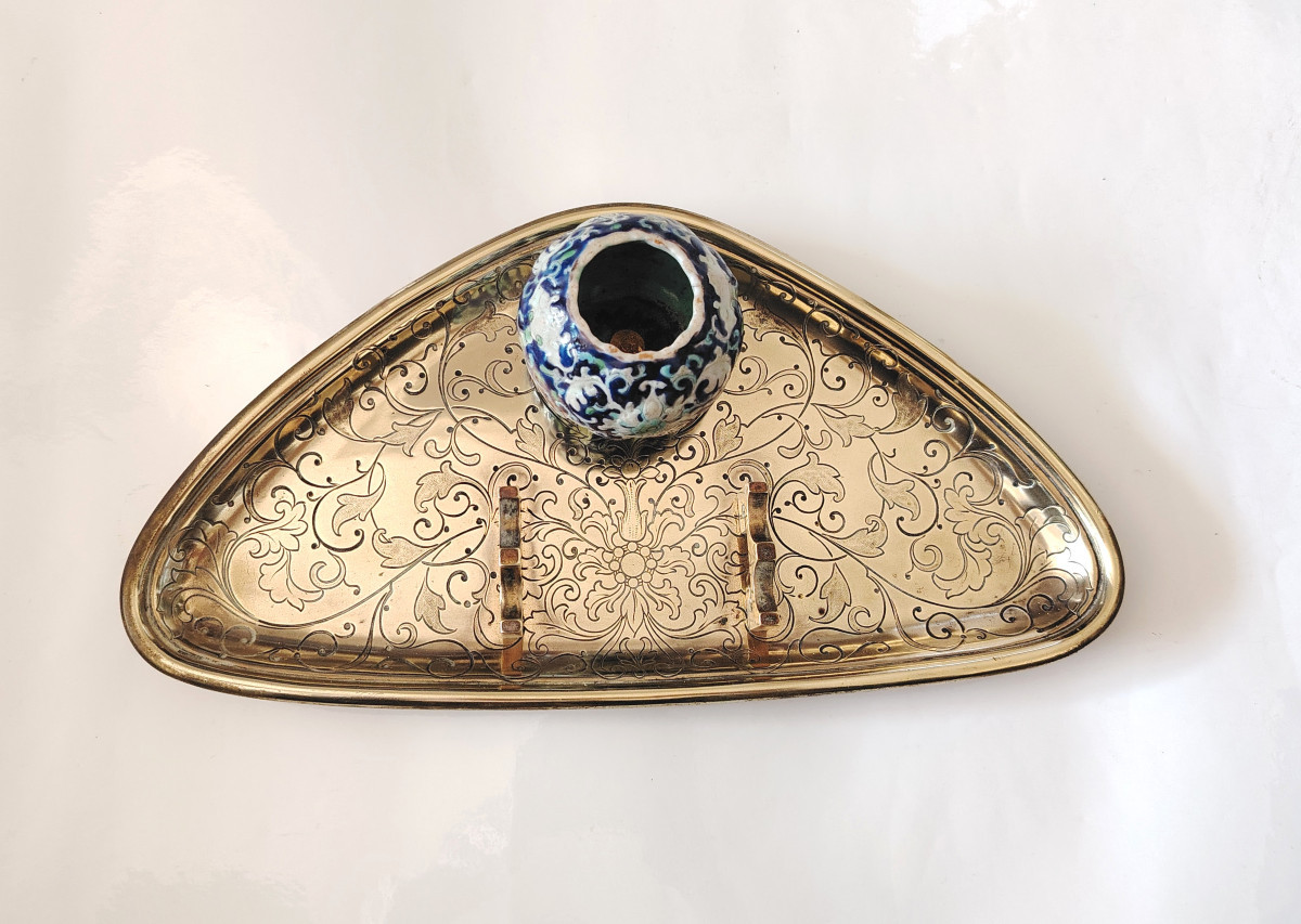 Cardeilhac, encrier porte plume modèle chinois 19-20ème -photo-3