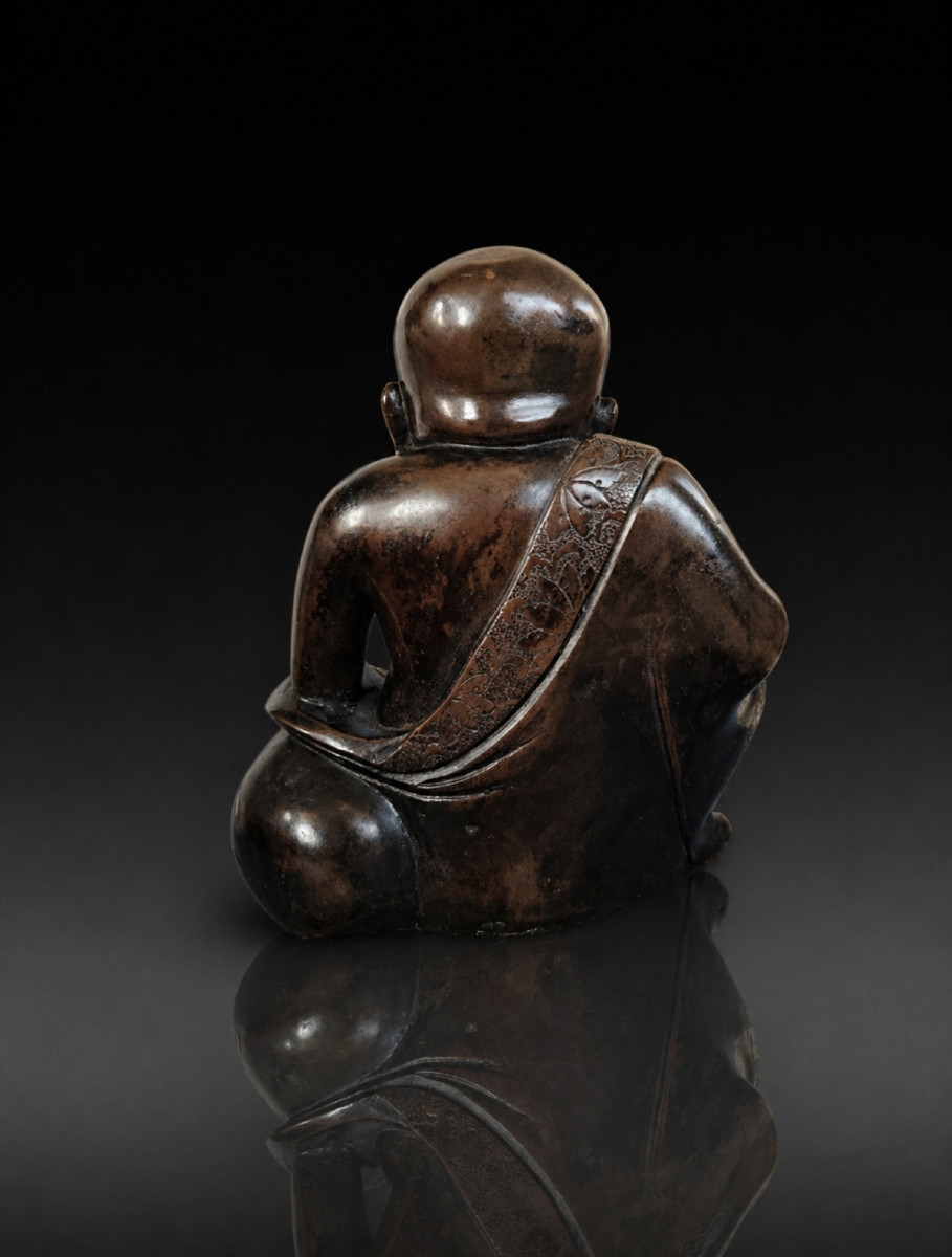 Chine 16-17ème, Bronze représentant Budai -photo-2