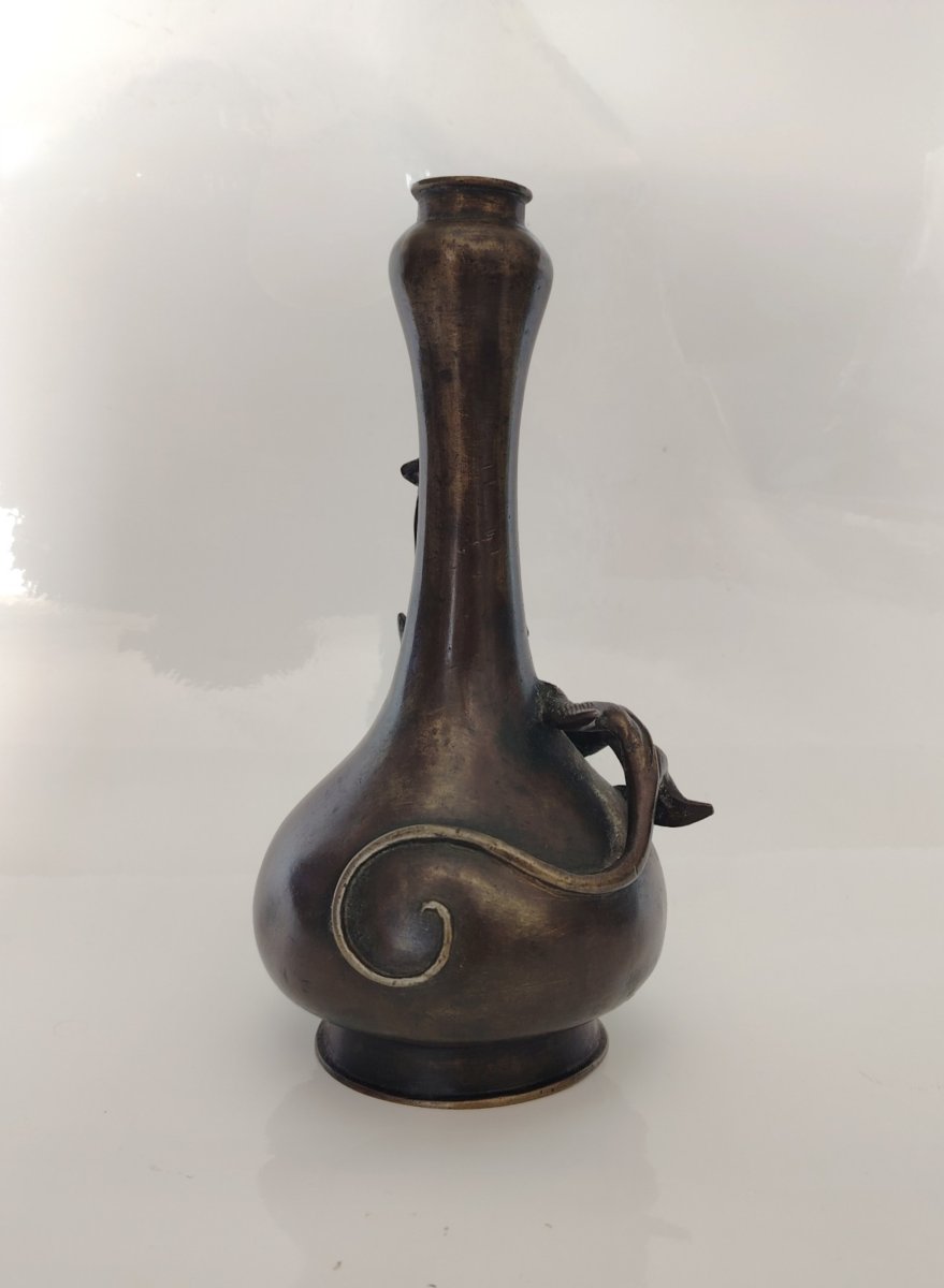 Vase en bronze "Chilong" 16-17ème, période Ming-photo-2