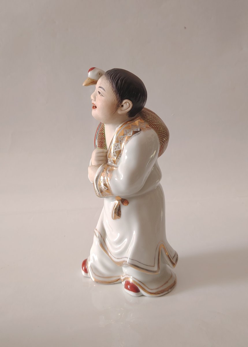 Porcelaine de Jingdezhen vers 1970, Enfant aux oies-photo-2