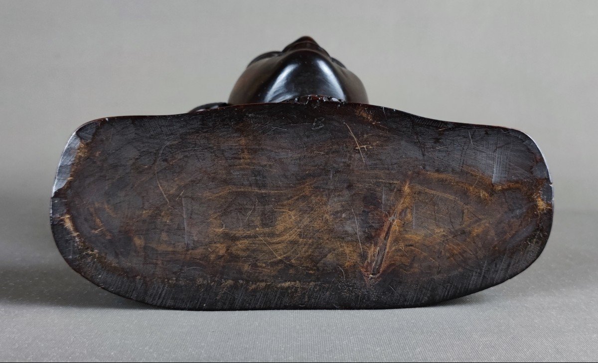 Indonesia, Bali - Art Deco Wooden Bust Around 1930-1940-photo-3