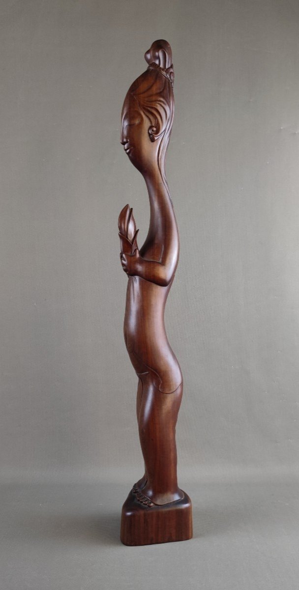 Indonésie, Bali - Grande Sculpture En Bois Vers 1950-1970-photo-3