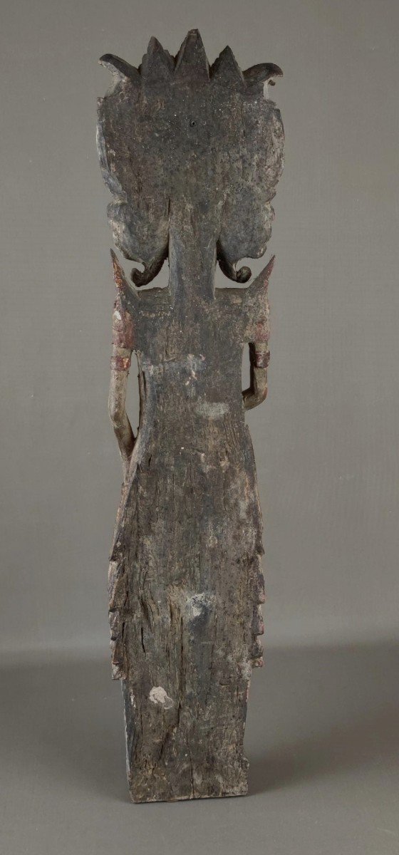 Bali, Indonesia - Large Wooden Temple Figure Of Dewi Sri, 19th Century.-photo-3