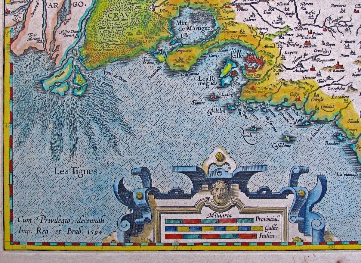 Map Of Provence 1594 By Abraham Ortelius-photo-4