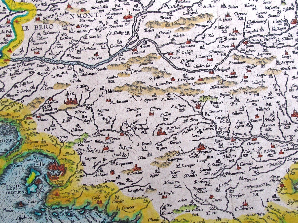 Map Of Provence 1594 By Abraham Ortelius-photo-3