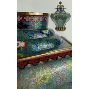 Cloisonne Bronze Vase, China Circa 1900