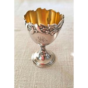Art Nouveau Egg Cup In Silver