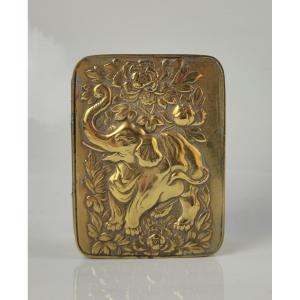 China, Small Brass Box Circa 1900