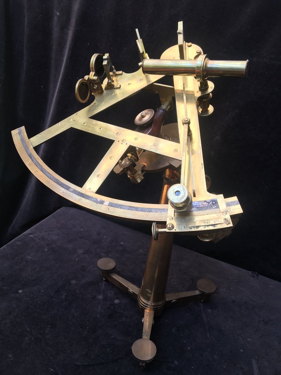 EXTRAORDINAIRE SEXTANT A USAGE GEODESIQUE ET MARITIME-photo-2