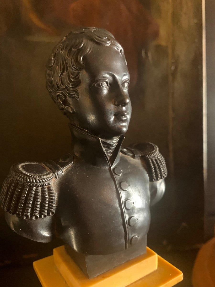 Cast Iron Bust, Henri, Duke Of Bordeaux, Early 19th Century -photo-2