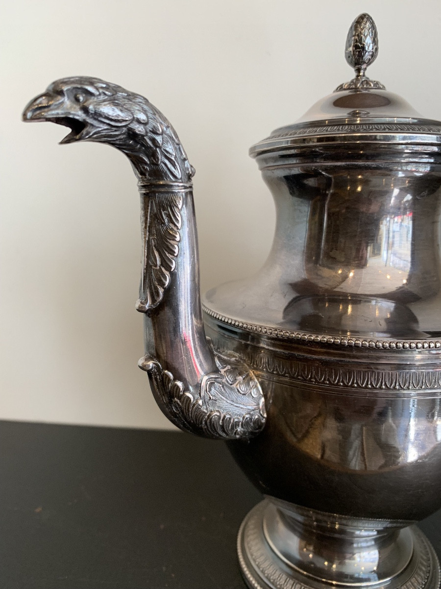 Silver Minerva Coffee Pot With The Figure Of Emperor Napoleon III -photo-2