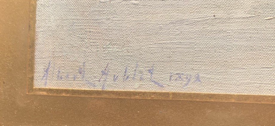 AUBLET Albert « Vue sur la mer «  huile signée et datée 1892-photo-3