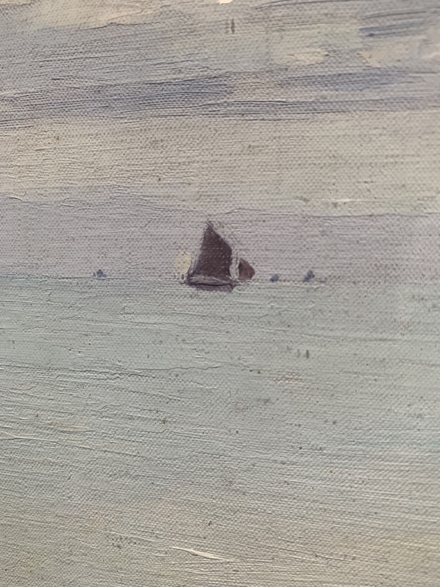 AUBLET Albert « Vue sur la mer «  huile signée et datée 1892-photo-4