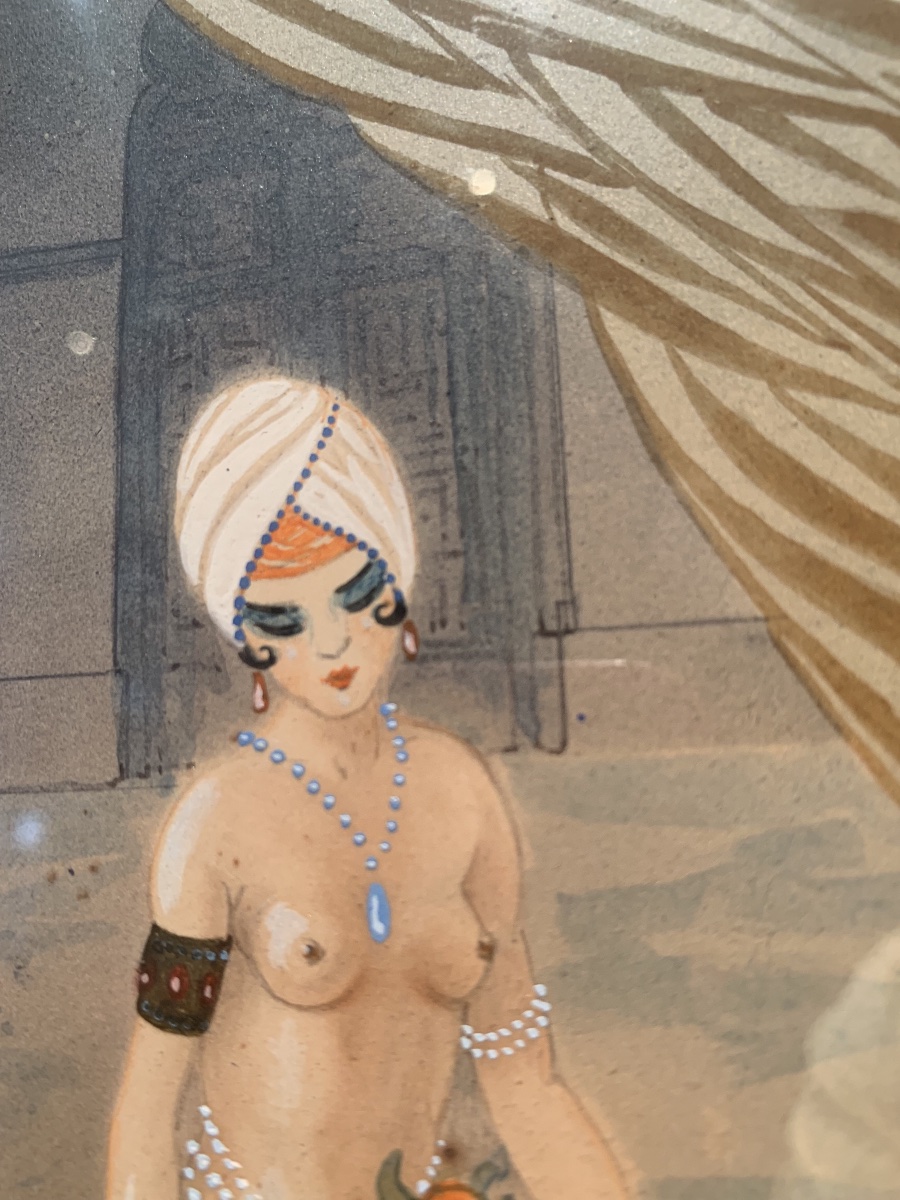F.BOISIER .Scène orientaliste , la marchande d’orange  . Vers 1930 -photo-2