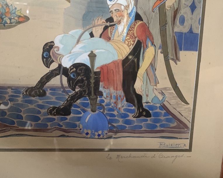 F.BOISIER .Scène orientaliste , la marchande d’orange  . Vers 1930 -photo-2