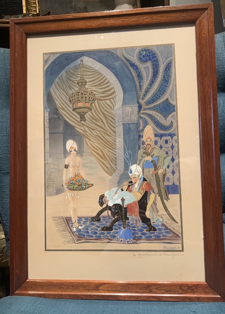 F.BOISIER .Scène orientaliste , la marchande d’orange  . Vers 1930 -photo-3