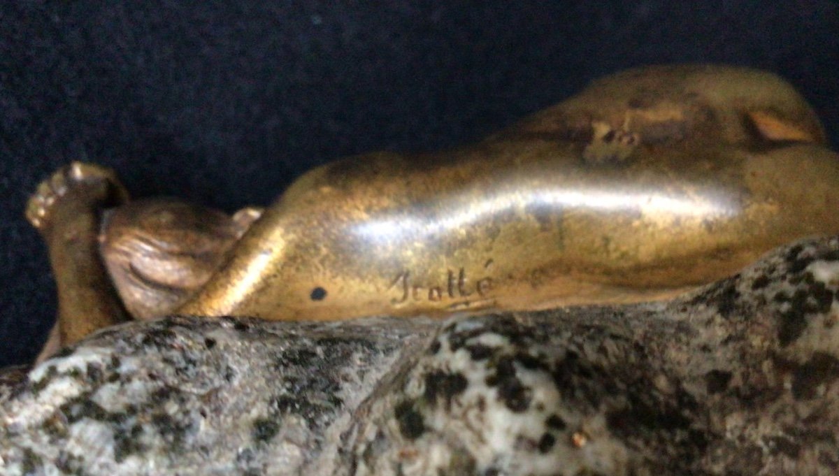 Bronze Naked Woman Signed Scotte 19th-photo-2