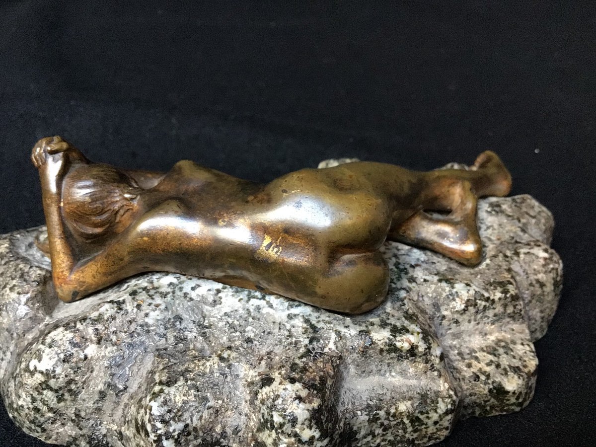 Bronze Naked Woman Signed Scotte 19th-photo-1