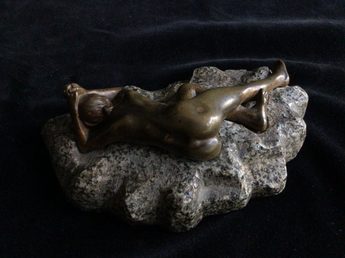 Bronze Femme Nue Signé Scotte  19 ème -photo-3