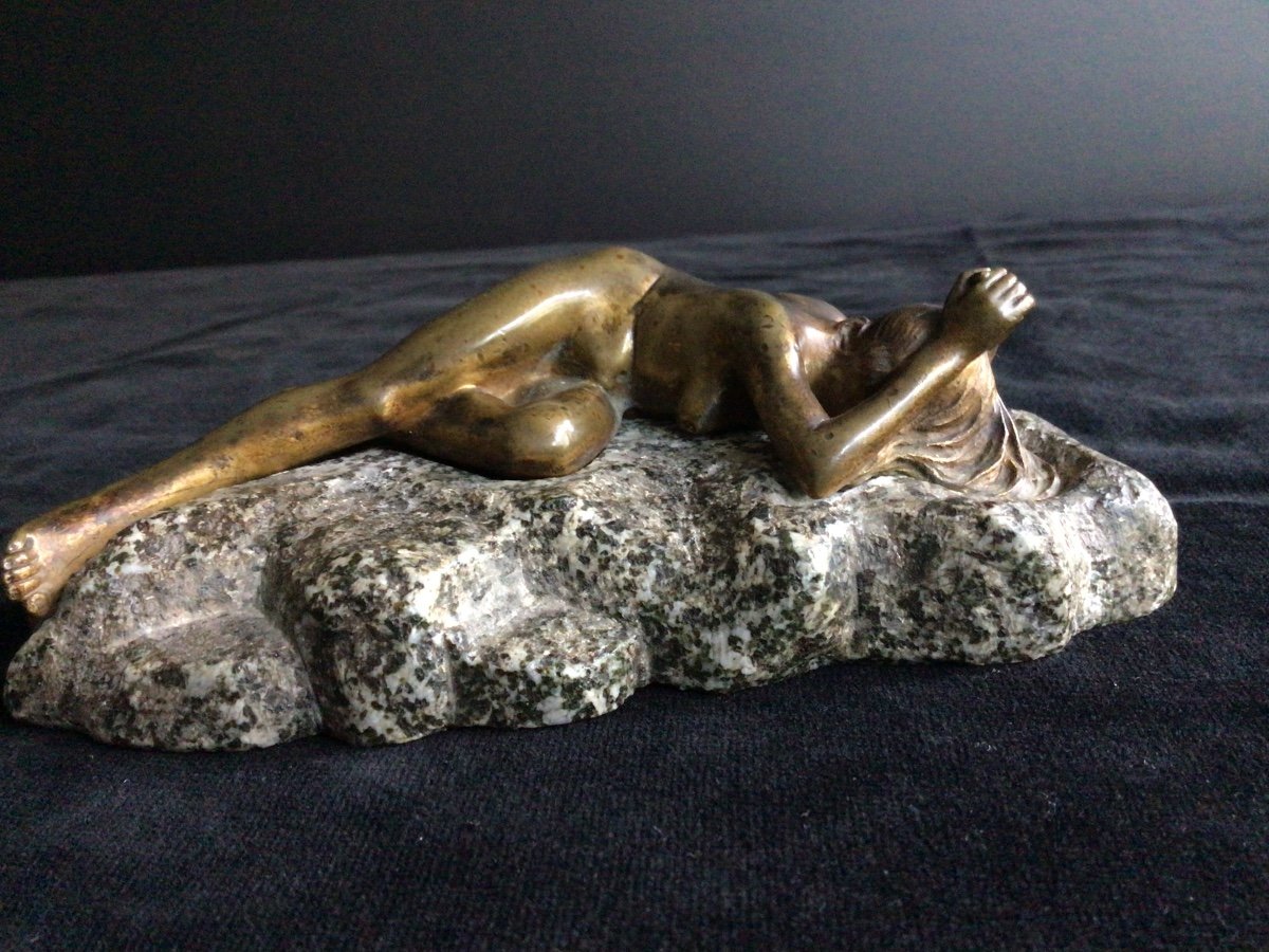 Bronze Femme Nue Signé Scotte  19 ème -photo-4