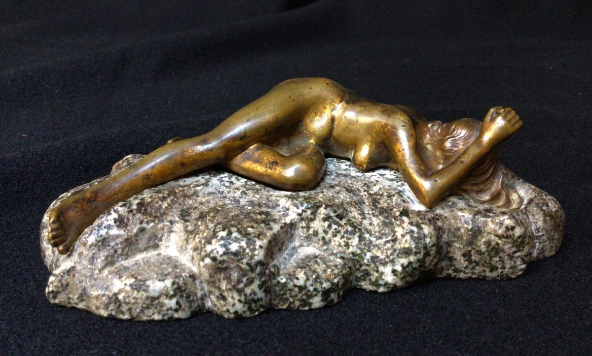 Bronze Naked Woman Signed Scotte 19th