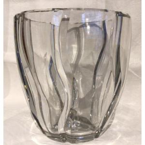 Large Crystal Vase Signed Baccarat 20th Century 