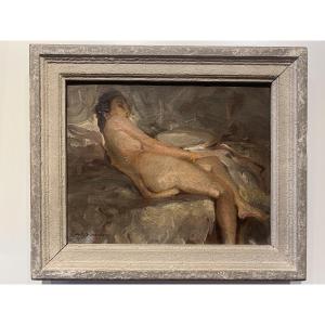 Richard Durando - Togo . Huile sur toile signée.Nu féminin 