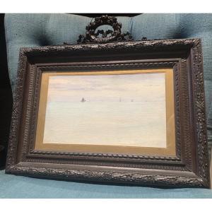 AUBLET Albert « Vue sur la mer « huile signée et datée 1892