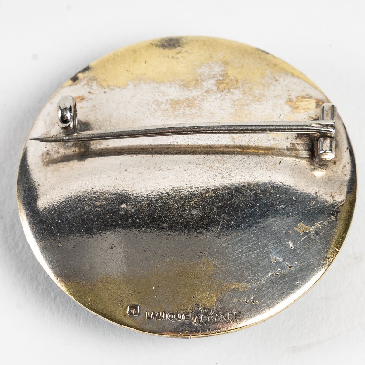 1920 René Lalique - Brooch Marguerites Frosted Glass On Green Foil With Grey Patina-photo-2
