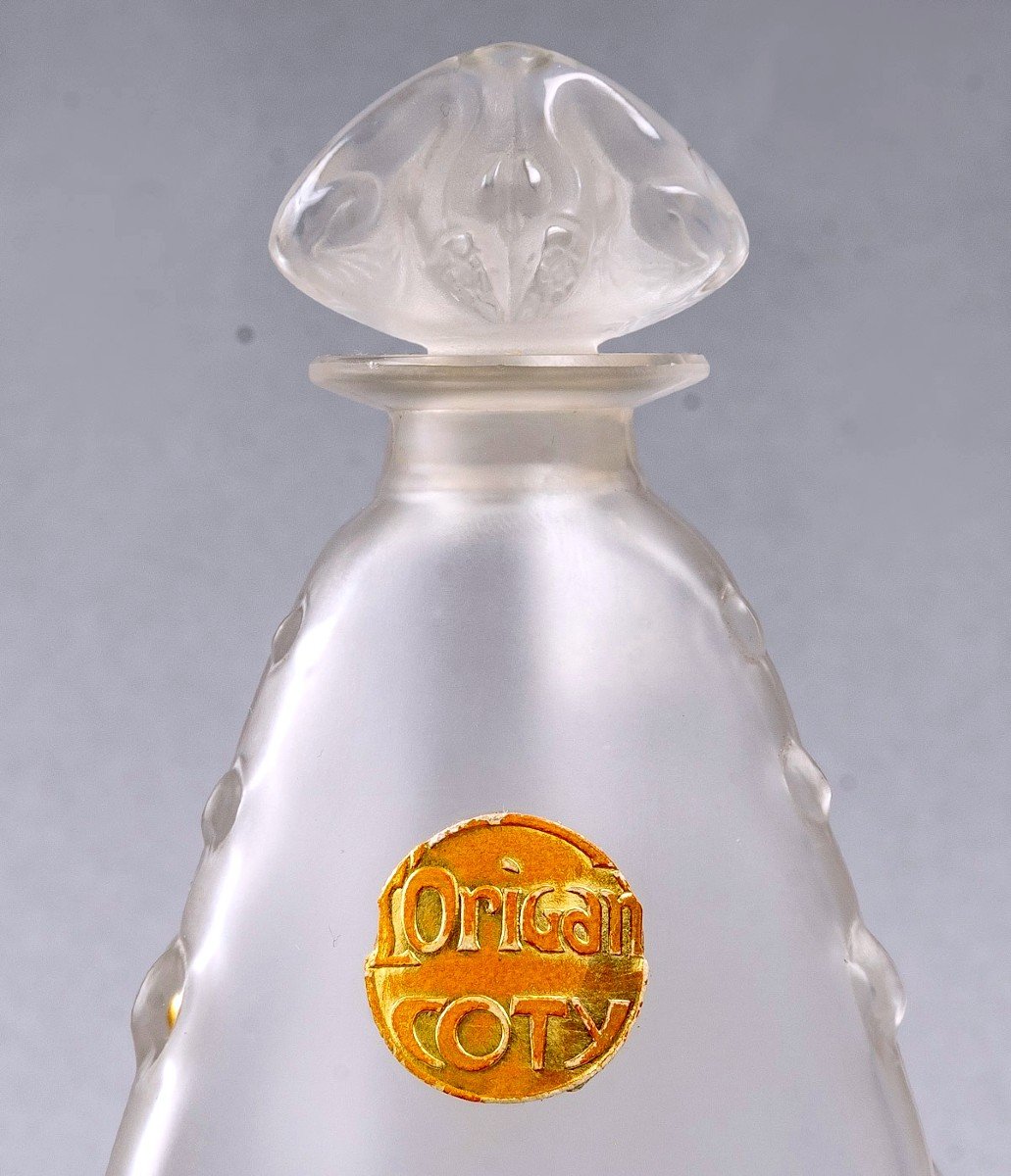 1912 René Lalique - 3 Flacons L'Origan Verre Blanc Pour Coty-photo-4