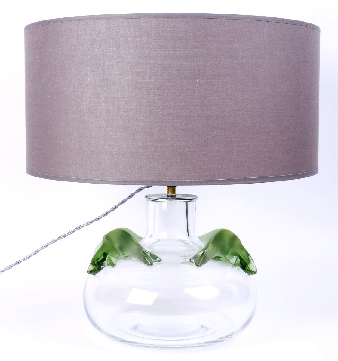 Marie Claude Lalique - Lamp Crystal And Green Crystal Applies