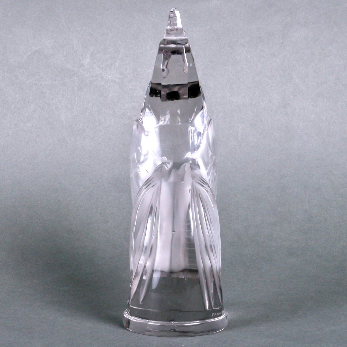 1929 René Lalique - Mascotte Automobile Coq Houdan Verre Blanc-photo-2