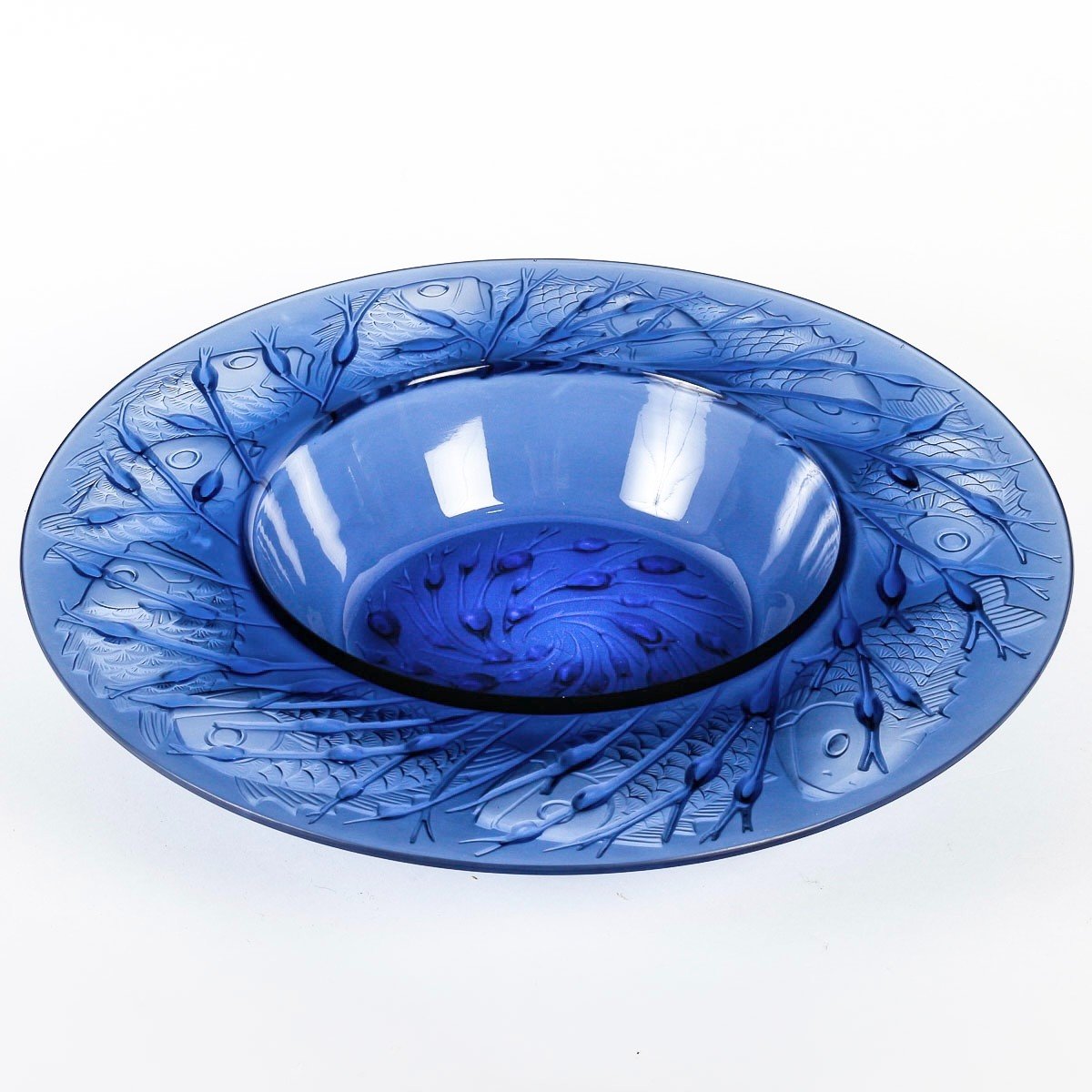 1930 René Lalique - Bowl Anvers Navy Blue Glass