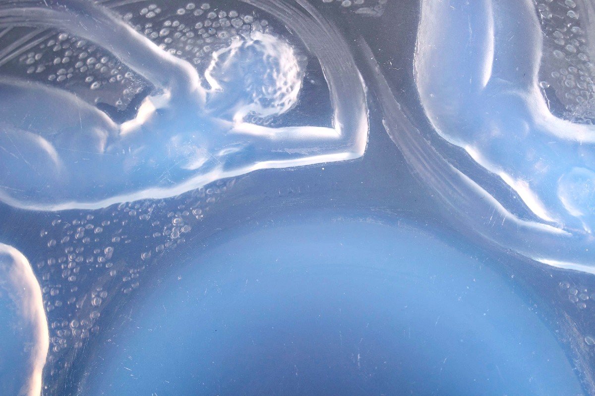 1921 René Lalique - Dishes Plate & Bowl Ondines Opalescent Glass-photo-4