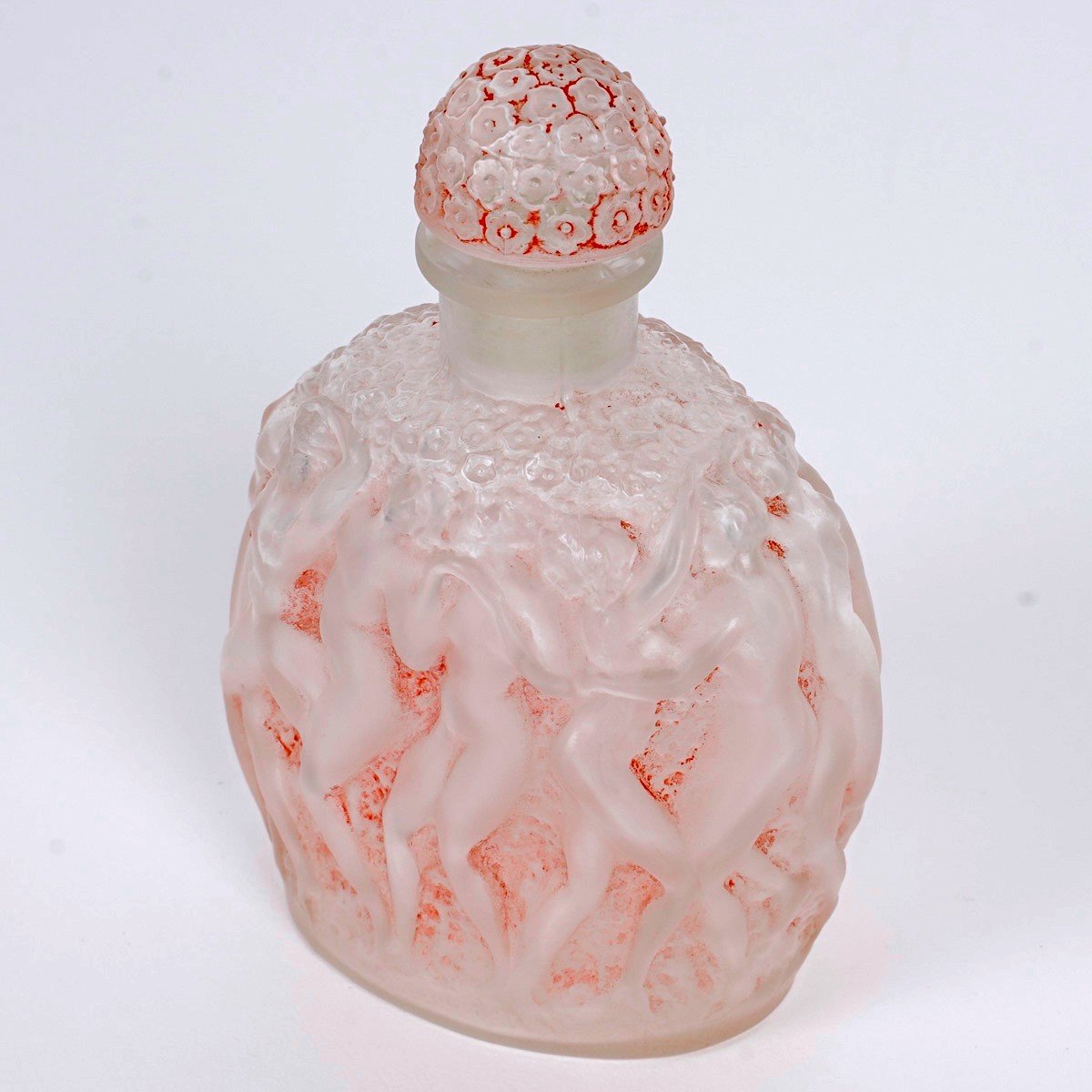 1937 René Lalique - Perfume Bottle Calendal Glass With Pink Patina For Molinard-photo-2