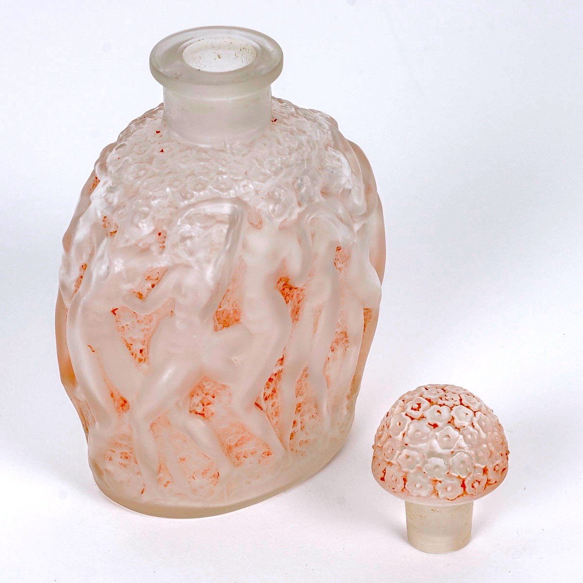 1937 René Lalique - Perfume Bottle Calendal Glass With Pink Patina For Molinard-photo-3