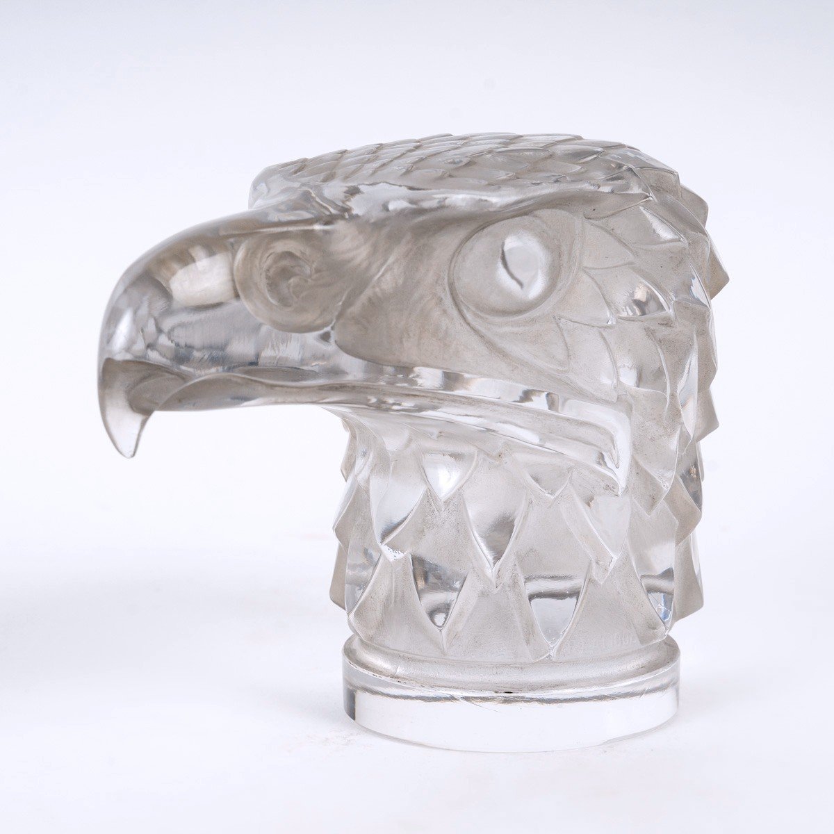 1928 René Lalique - Car Mascot Tete d'Aigle Eagle Glass-photo-2