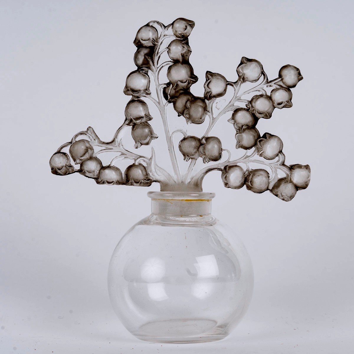 1931 René Lalique - Flacon Clairefontaine Verre Blanc Patiné Gris-photo-2