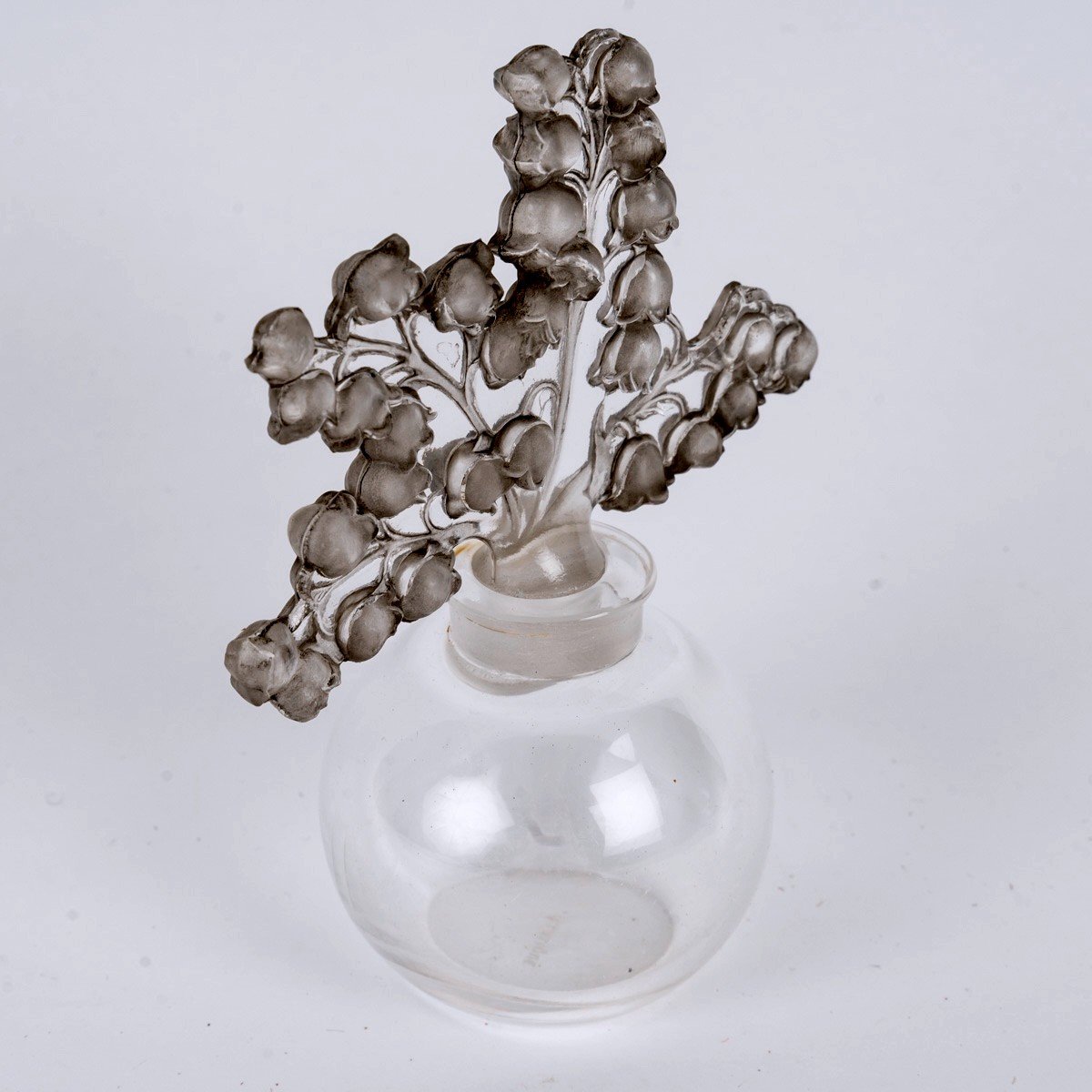 1931 René Lalique - Flacon Clairefontaine Verre Blanc Patiné Gris-photo-3