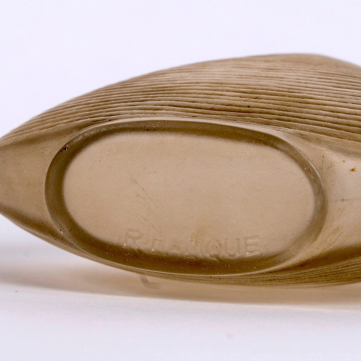 1920 René Lalique - Perfume Bottle Telline Glass With Sepia Patina-photo-1
