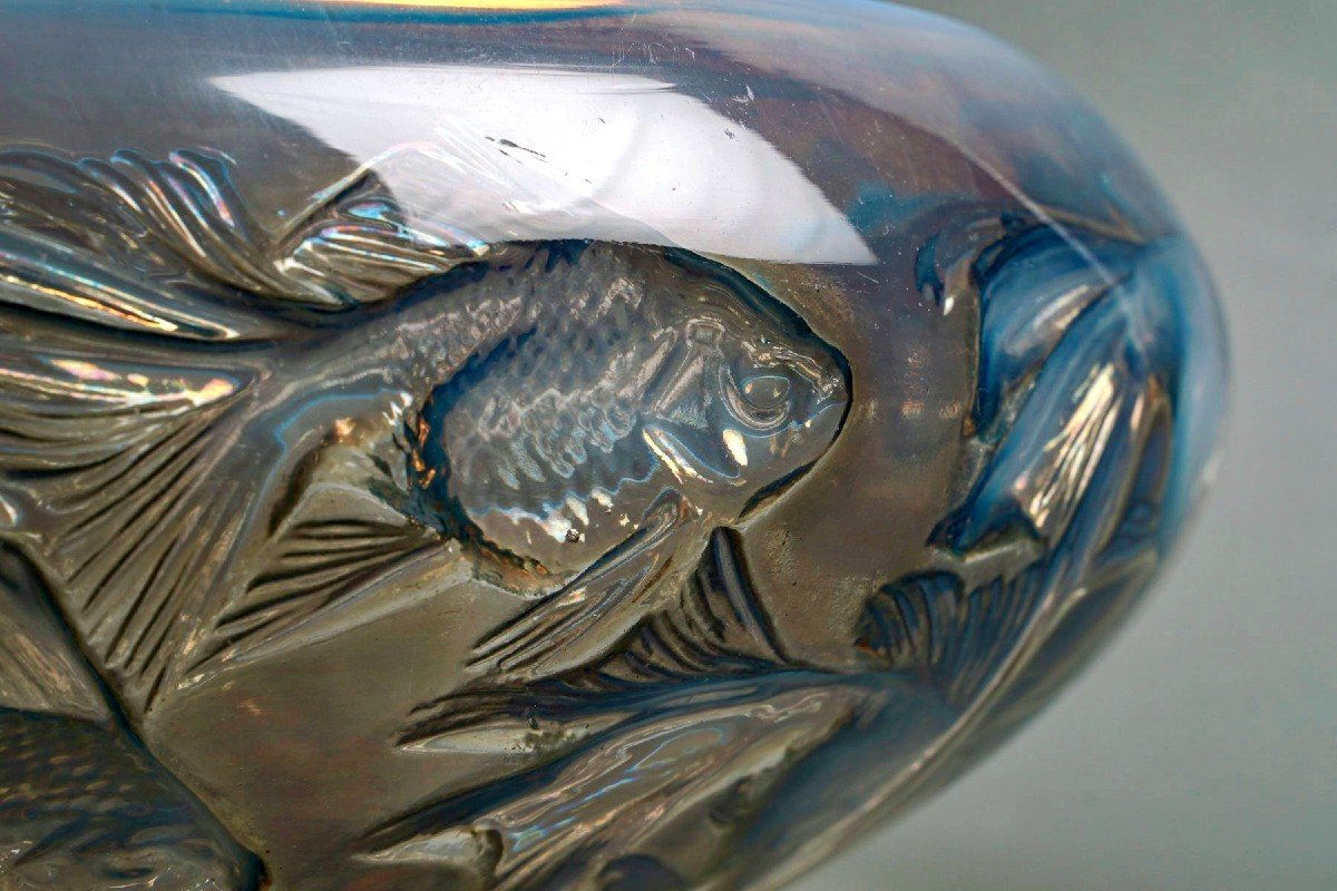 1921 René Lalique - Coupe Cyprins Verre Opalescent-photo-1