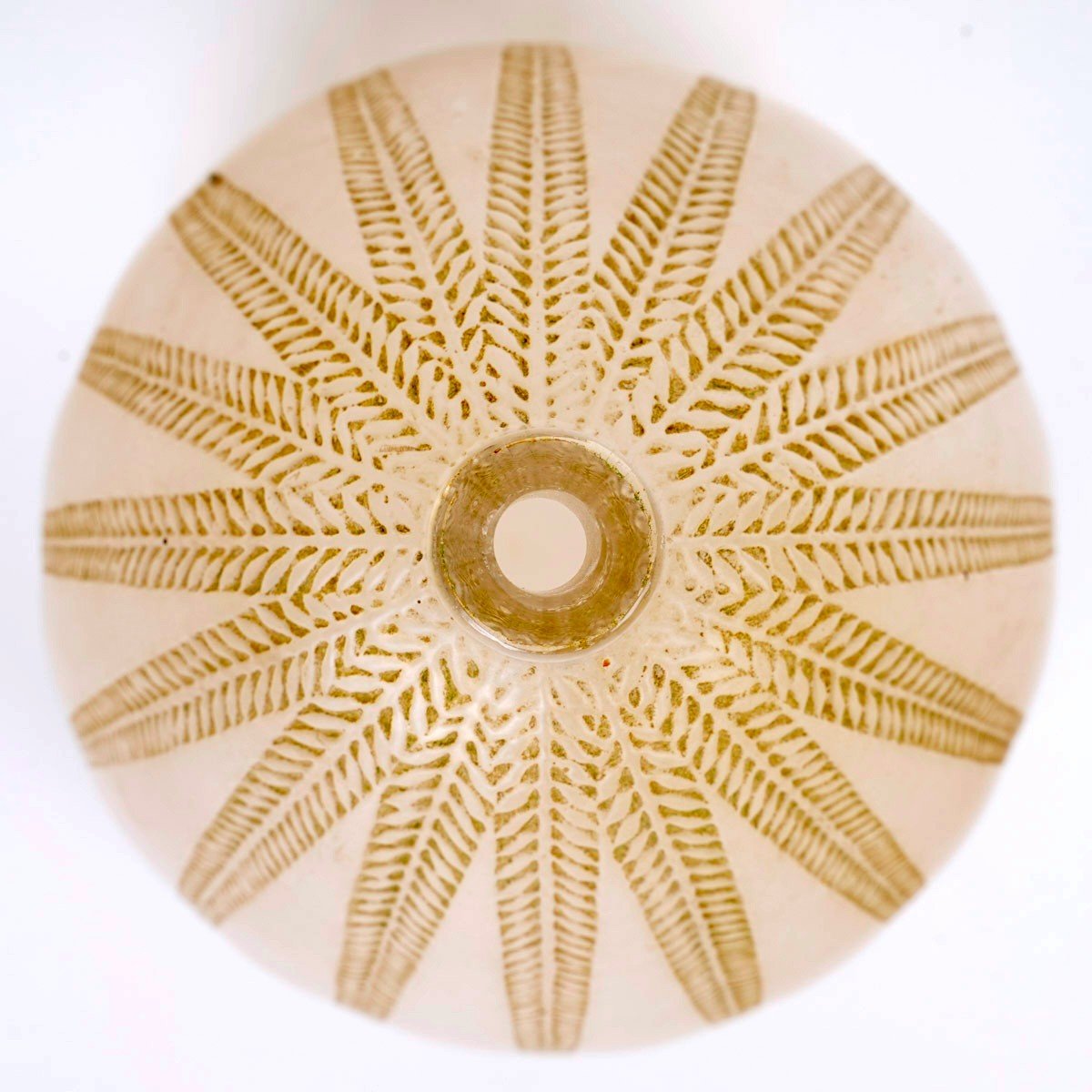 1921 René Lalique - Vase Mimosa Glass With Green Patina-photo-3