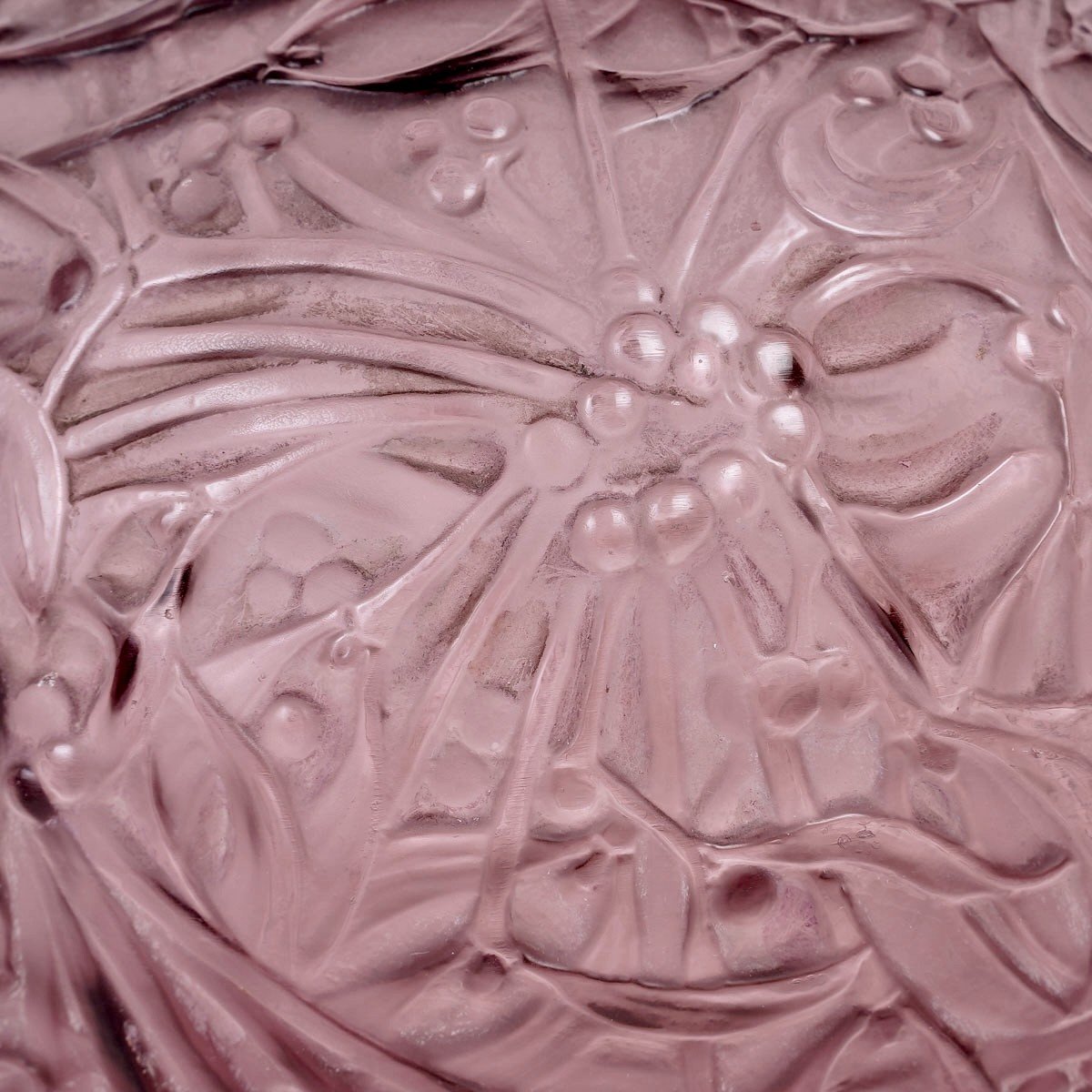 1920 René Lalique - Vase Gui Verre Améthyste-photo-4